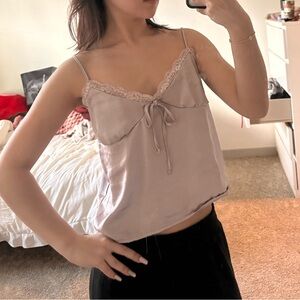 PacSun Light Pink Lace Trim Cami Top